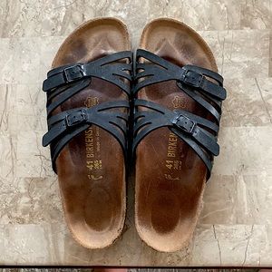 BIRKENSTOCK Women's "Granada" Black Nubuck Adjustable Sandals Size 41/ US 10.5